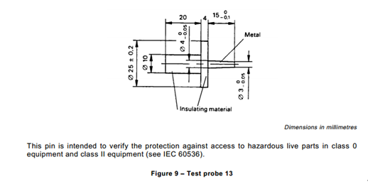 Зонд 13 теста статьи 8.1.2 IEC 60335-1 короткий для опасных частей в реальном маштабе времени испытывает 0