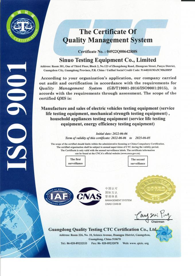 Sinuo Testing Equipment Co. , Limited контроль качества 0