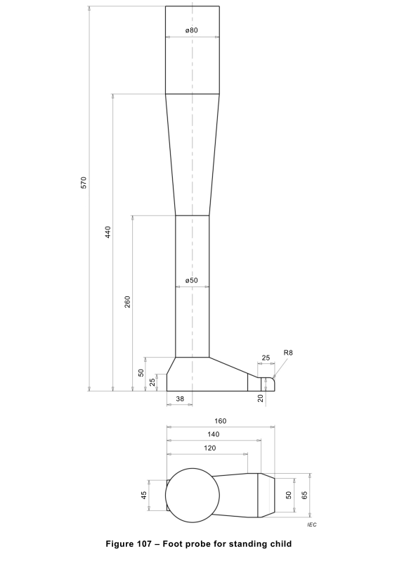 IEC 60335-2-107 Пробы для ног для электрических газонокосилок с роботизированными батареями 1