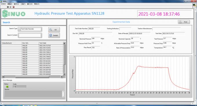Работа вычислительной машины испытательной системы гидростатического давления 2.5Mpa IEC 60335-2-21 0